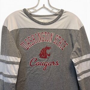 Russell Washington State Cougars Gray White‎ Long Sleeve Varsity Tee Women's M